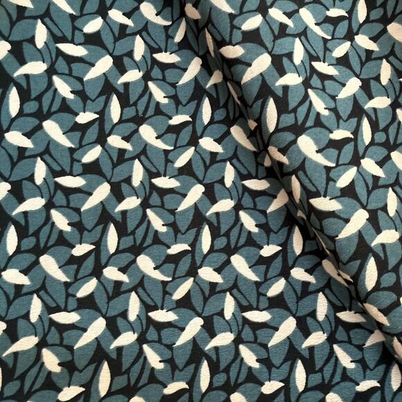 LOFT Dress Womens‎ Small Leaf Print Short Sleeve Belted Knee Length Polyester - Picture 10 of 12